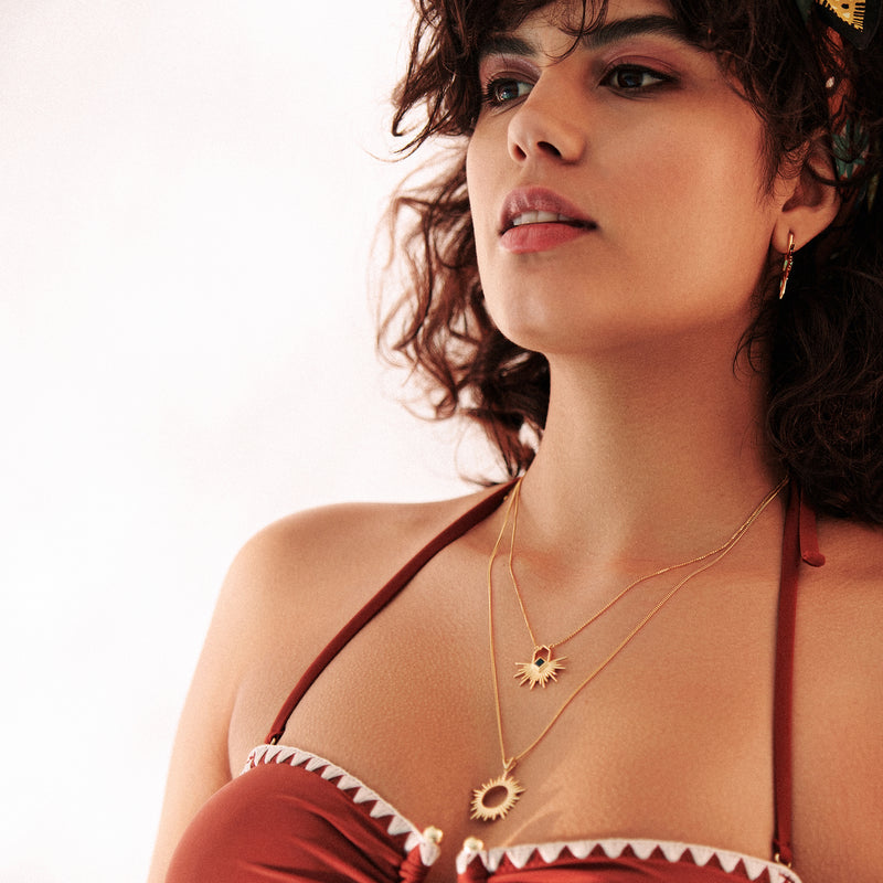 Rachel Jackson Electric Goddess Medium Sun Necklace- Gold | Mocha Australia