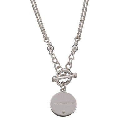 Von Treskow Ss Double Box Chain Necklace W/ Ss 6 Pence Coin- Silver | Mocha Australia