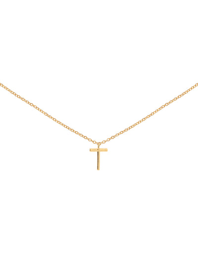 Elly Lou Timeless Initial Necklace - T- Gold | Mocha Australia