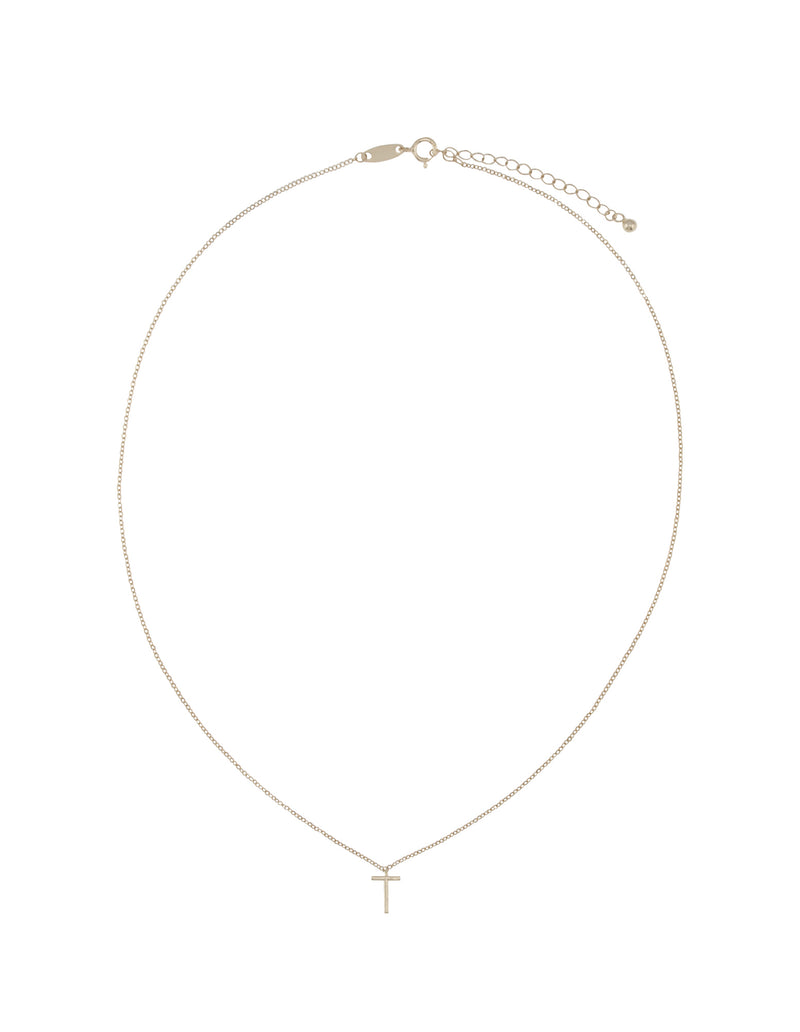 Elly Lou Timeless Initial Necklace - T- Silver | Mocha Australia