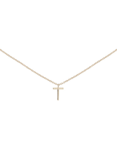 Elly Lou Timeless Initial Necklace - T- Silver | Mocha Australia