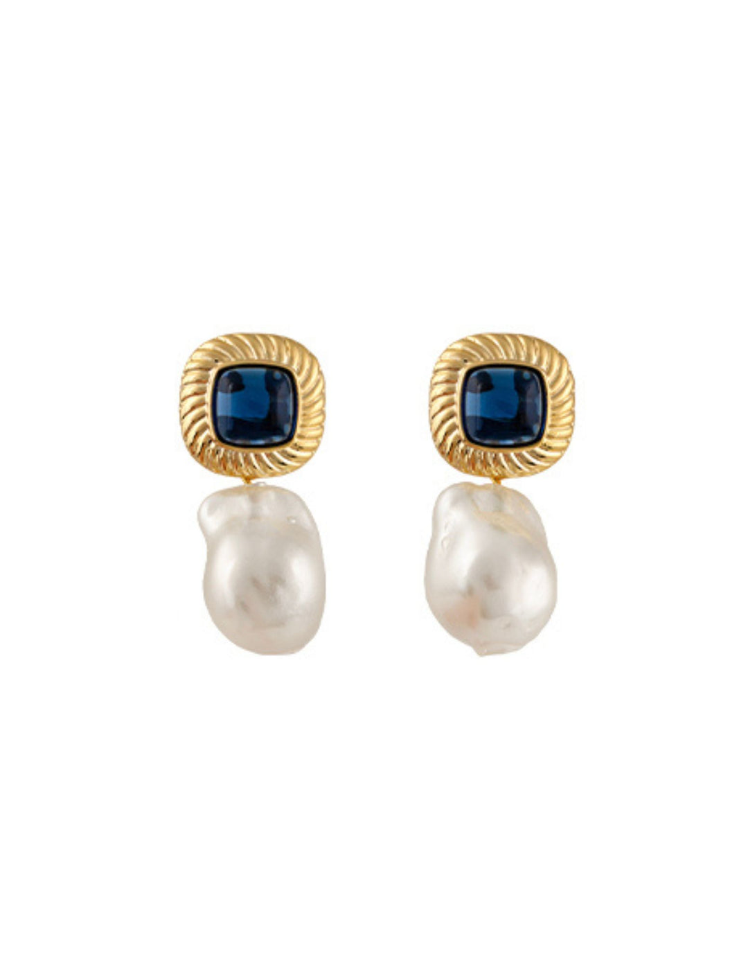 Sally Earrings with Blue Cabochons Sally Earrings with Blue Cabochons