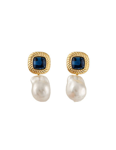 Zahar Sally Earrings Blue - Gold | Mocha Australia