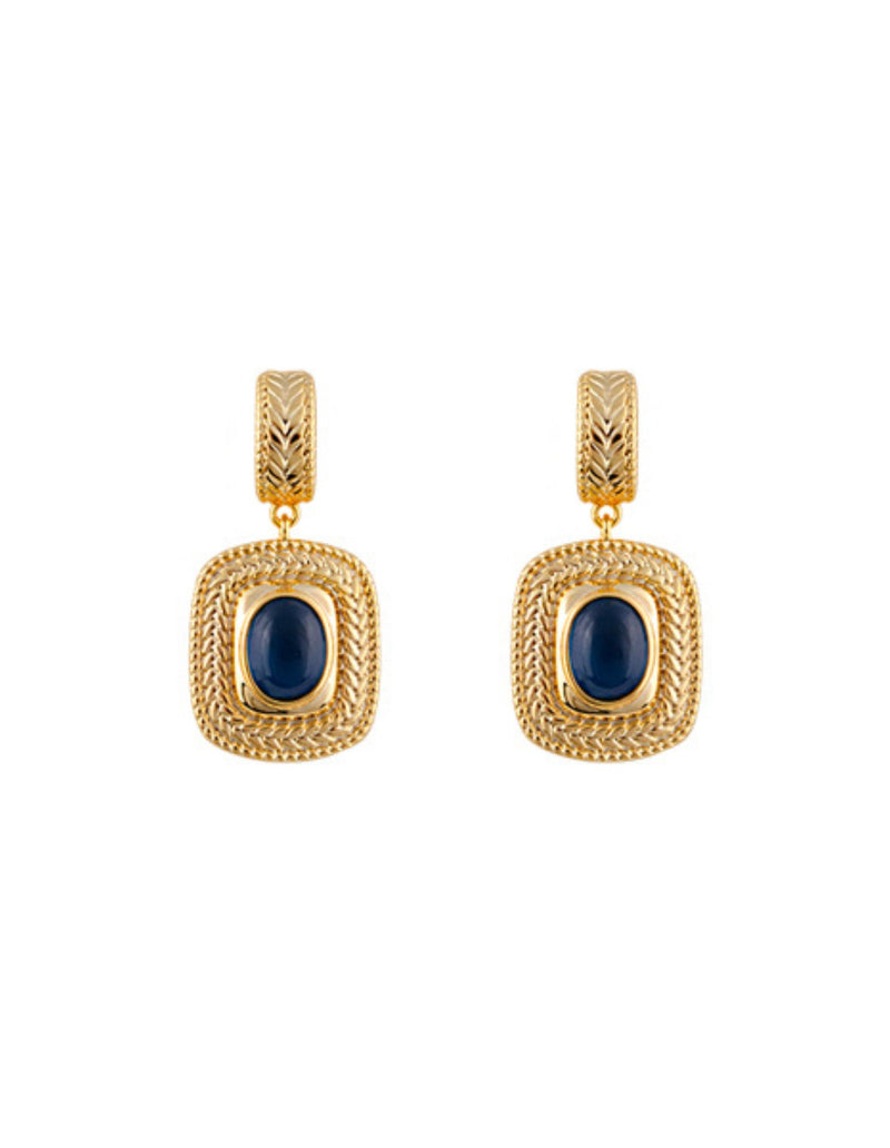 Zahar Kinny Earrings Blue- Gold | Mocha Australia