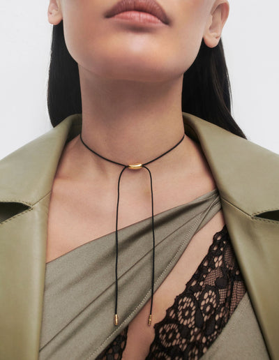 PDPAOLA Oslo Cord Necklace - Black