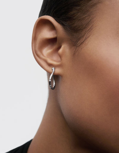 PDPAOLA Air Mini Hoops - Silver | Mocha Australia