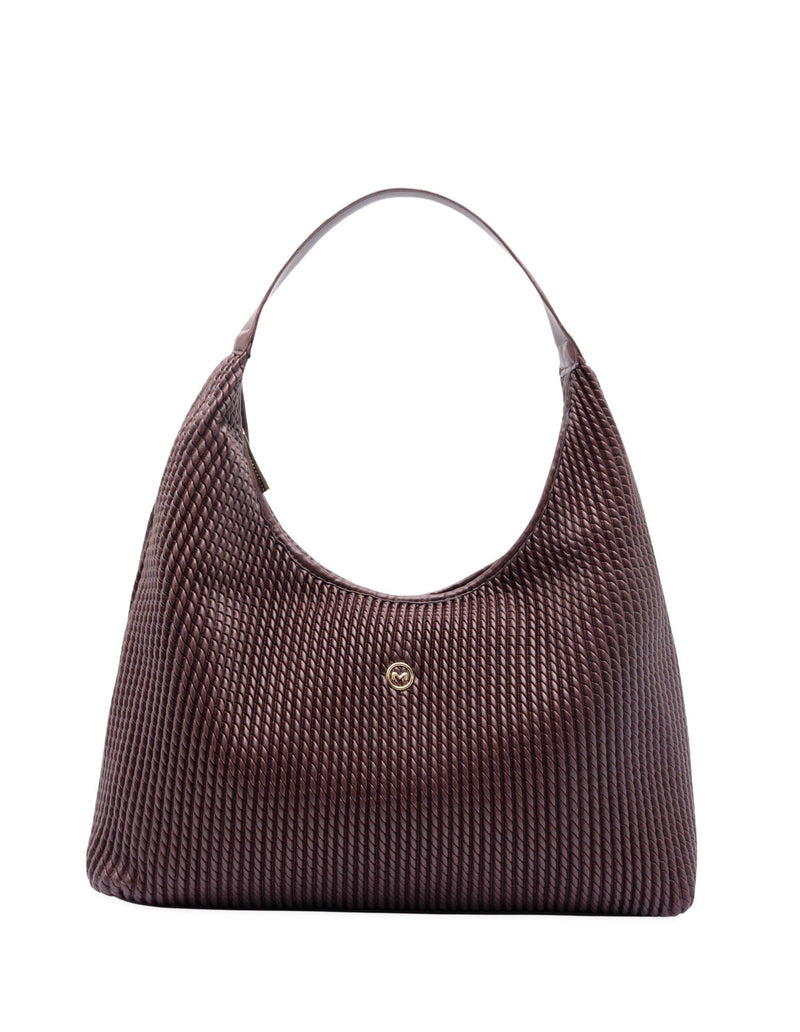 Mocha Serena Soft Shoulder Bag - Burgundy