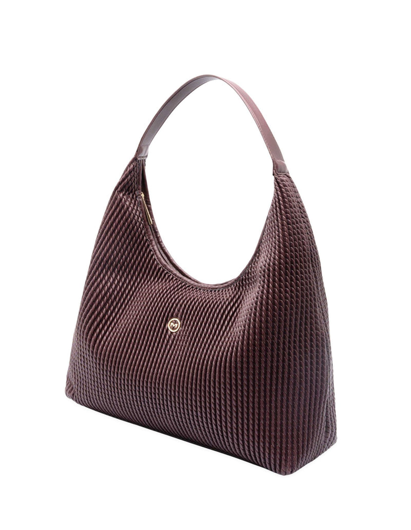 Mocha Serena Soft Shoulder Bag - Burgundy