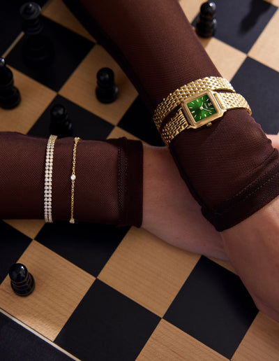 CLUSE Gracieuse Mini Watch Double Strap - Forest Green/Gold
