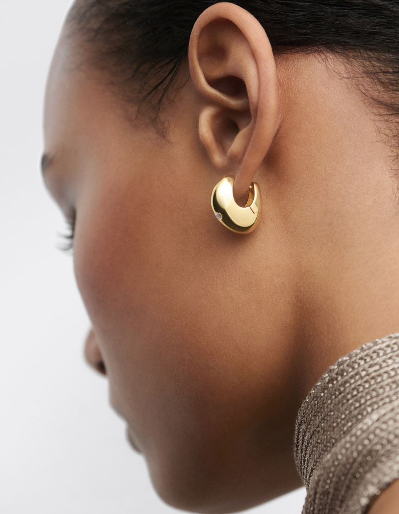 PDPAOLA Wave Hoops - Gold | Mocha Australia