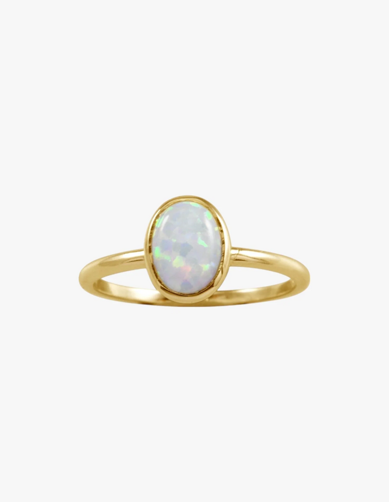 Von Treskow Large Oval Czelline Opal Ring - Gold