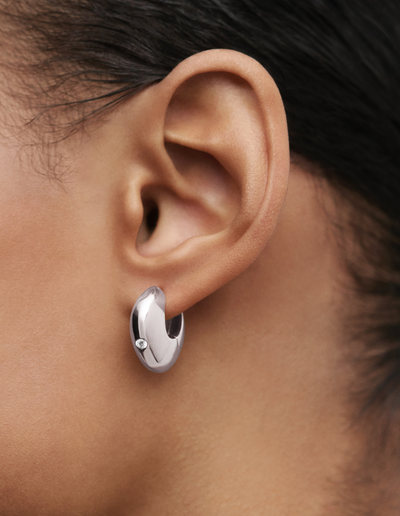 PDPAOLA Wave Hoops - Silver | Mocha Australia