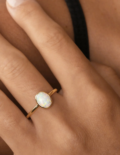 Von Treskow Large Oval Czelline Opal Ring - Gold