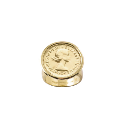 Von Treskow Yg Plated Authentic Australian Sixpence Coin Ring | Mocha Australia