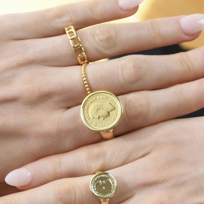 Von Treskow Yg Plated Authentic Australian Sixpence Coin Ring | Mocha Australia