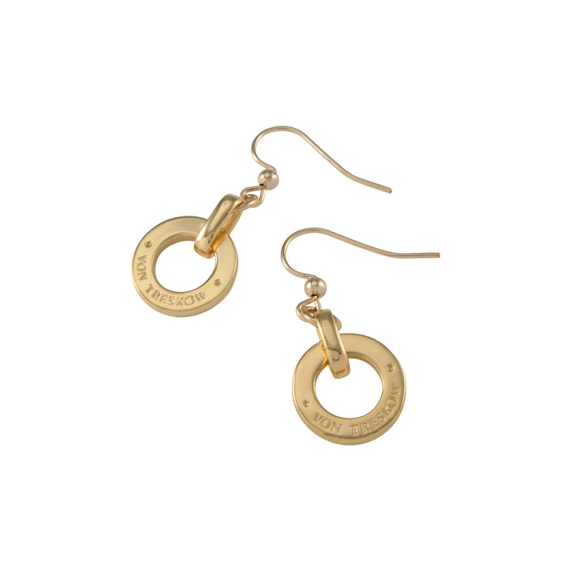 Von Treskow Yg Filled Hook Earrings w/ VT Discs | Mocha Australia