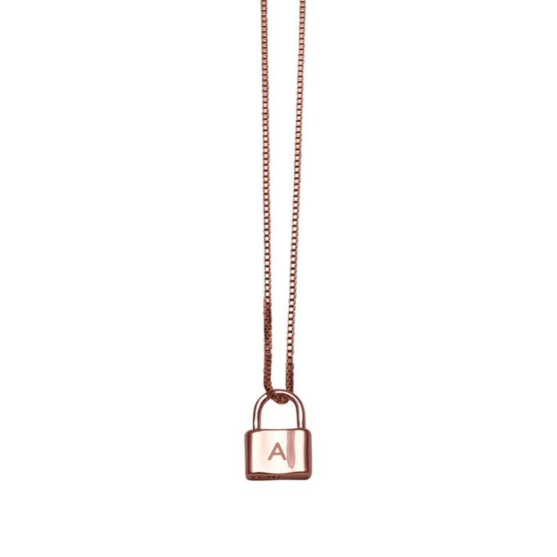 Von Treskow Fine Box Chain Necklace W/ Tiny Initial &