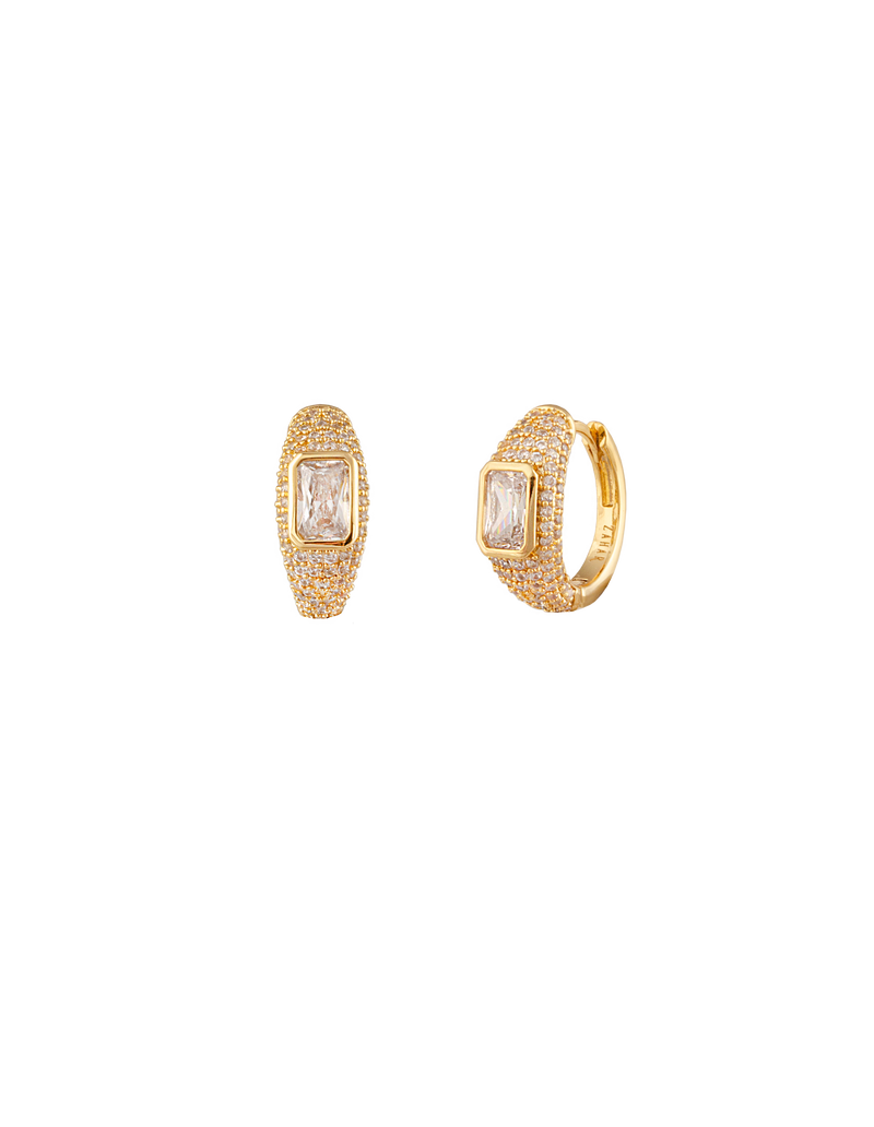 Zahar Cleo Earrings White- Gold | Mocha Australia