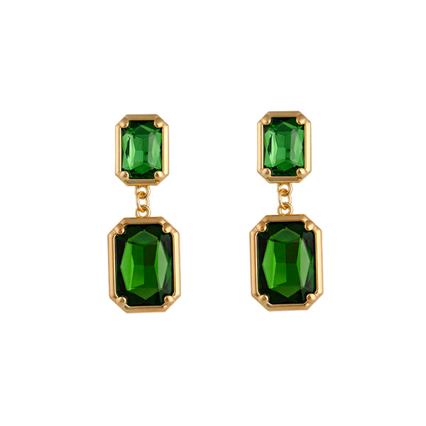 Zahar Florian Earrings Green - Gold | Mocha Australia