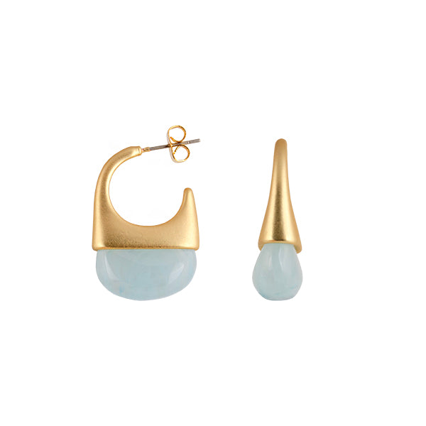 Zahar Poppy Earrings Blue - Gold | Mocha Australia