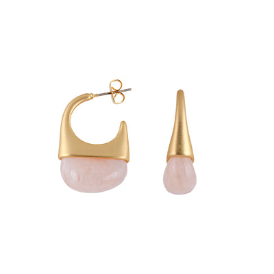 Zahar Poppy Earrings Pink - Gold | Mocha Australia