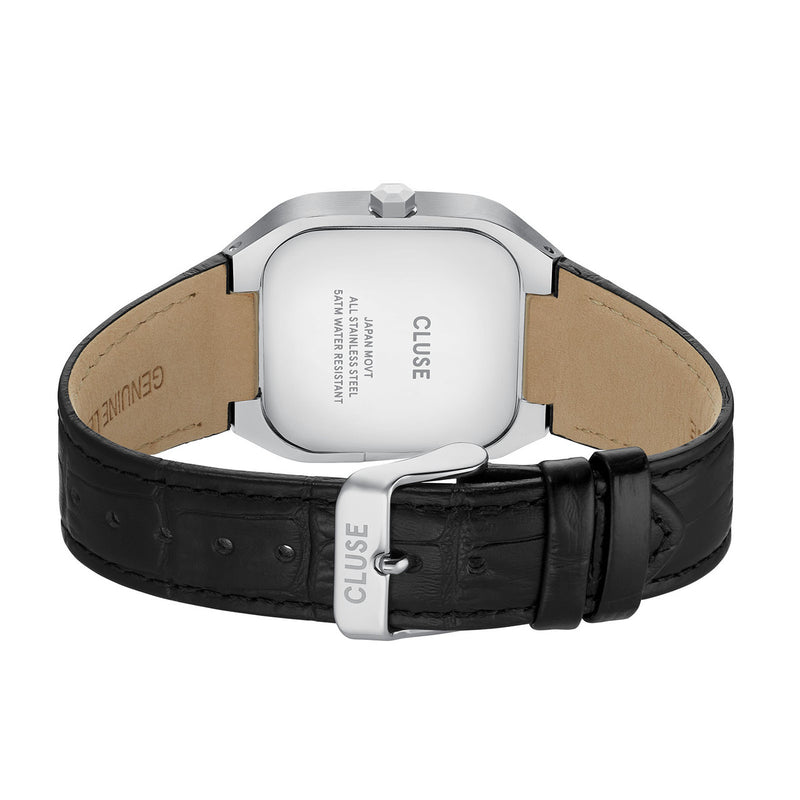 CLUSE Quadrus Leather - Black/Silver