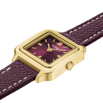 CLUSE Gracieuse Mini Watch Double Leather - Wine/Gold
