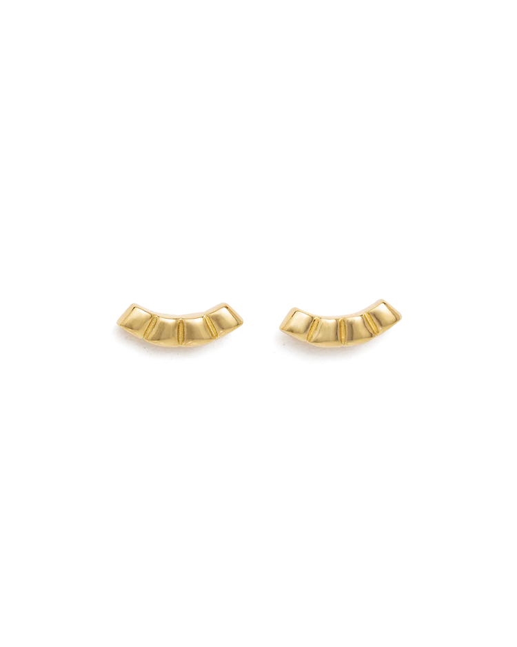 Kirstin Ash Deco Contour Studs - Gold | Mocha Australia