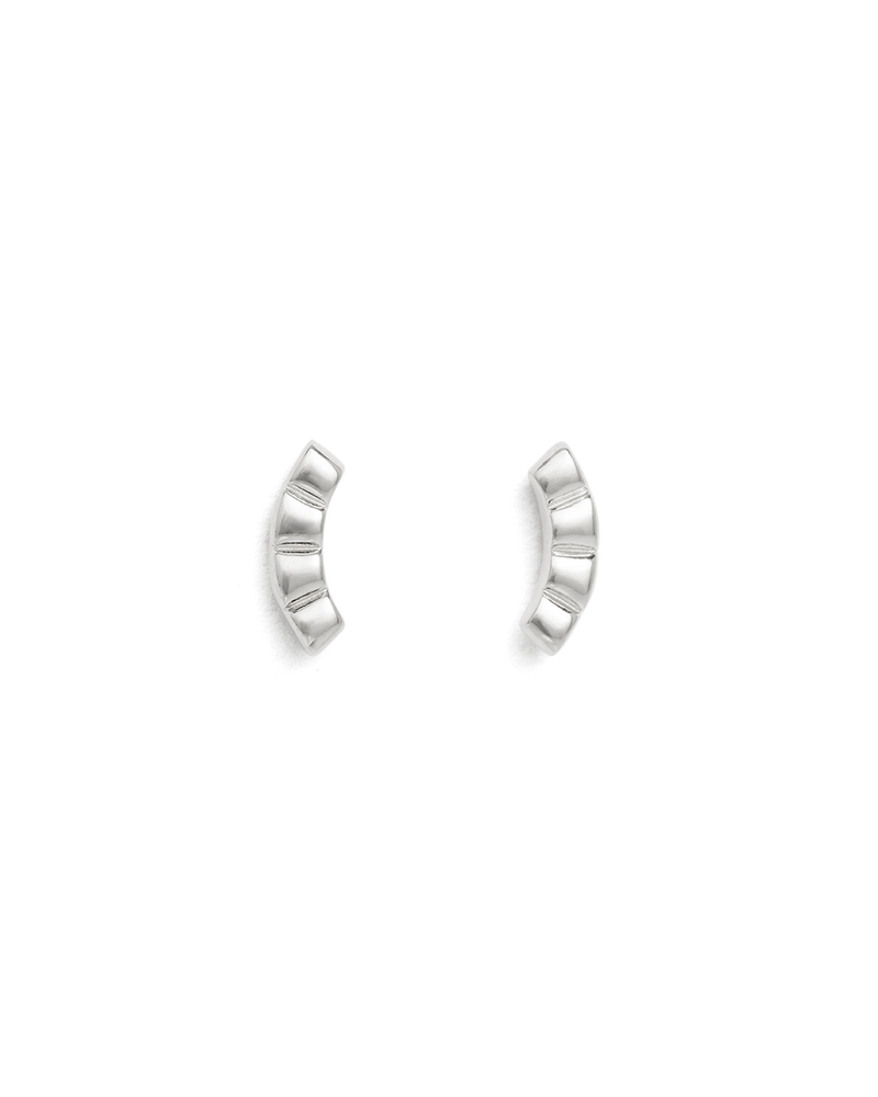 Kirstin Ash Deco Contour Studs  - Silver