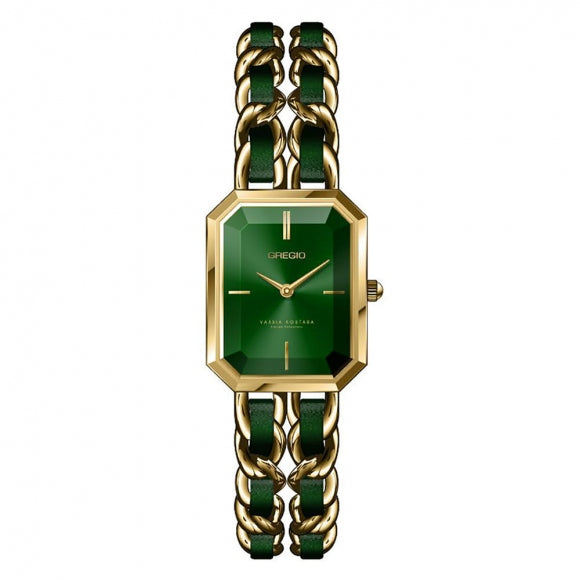 Gregio Vassia Kostara Watch- Green/Gold | Mocha Australia