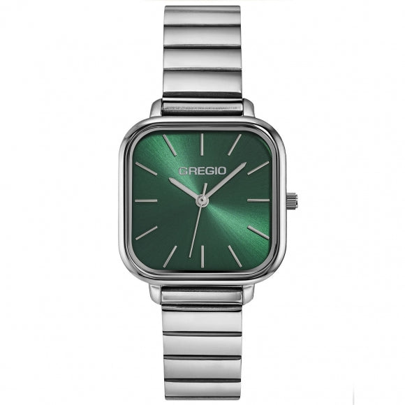 Gregio Aline Watch- Silver/Green | Mocha Australia