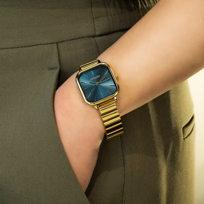 Gregio Aline Watch- Gold/Blue | Mocha Australia