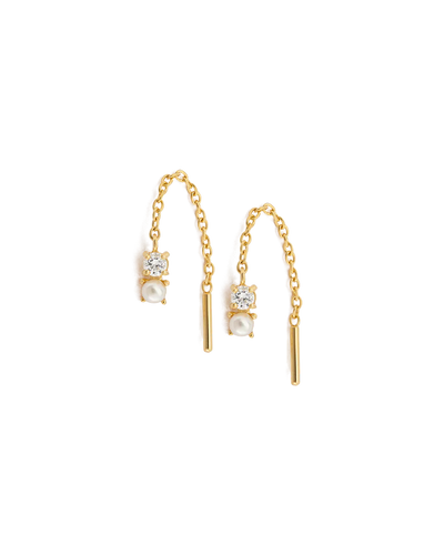 Kirstin Ash Pearl Topaz Threader - Gold | Mocha Australia