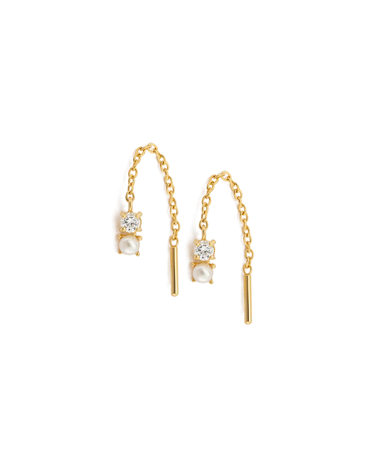 Kirstin Ash Pearl Topaz Threader - Gold | Mocha Australia