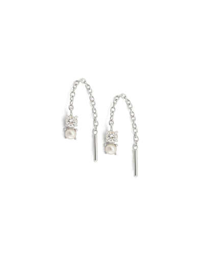 Kirstin Ash Pearl Topaz Threader - Silver | Mocha Australia