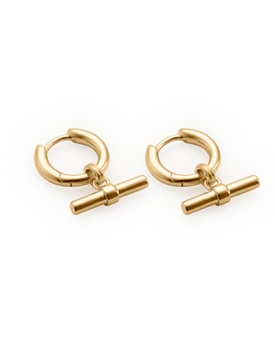 Kirstin Ash Rhythm T-Bar Hoops - Gold