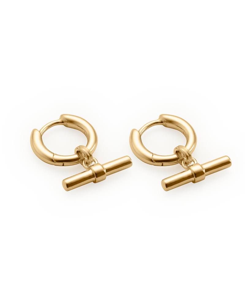 Kirstin Ash Rhythm T-Bar Hoops - Gold