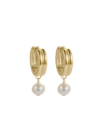 Kirstin Ash Solace Pearl Hoops - Gold | Mocha Australia