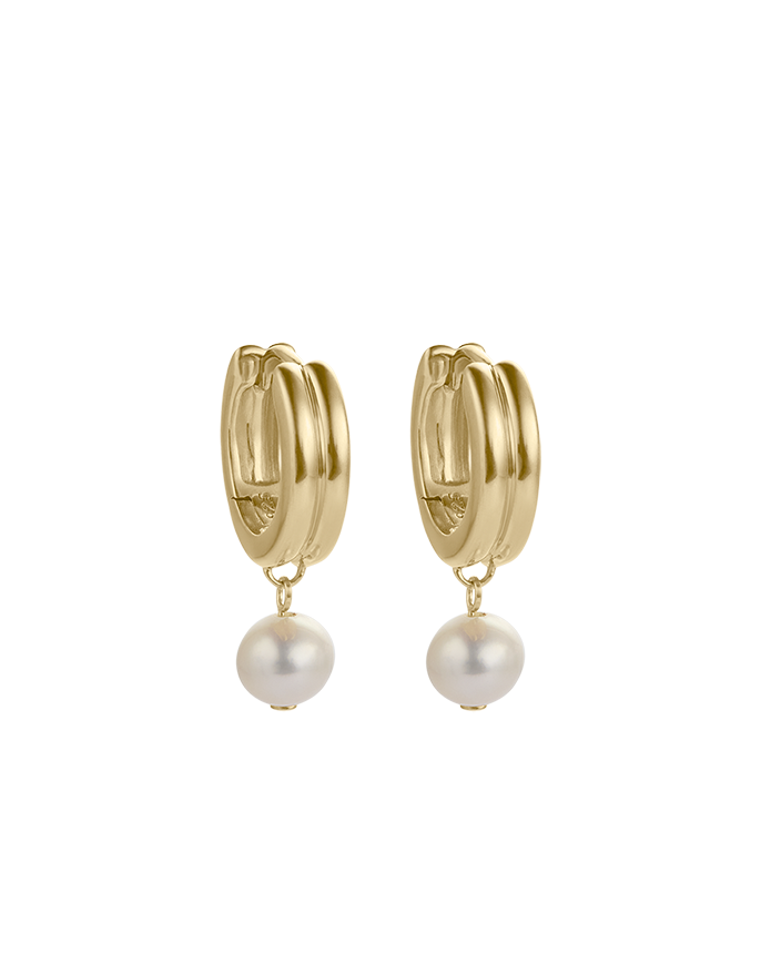 Kirstin Ash Solace Pearl Hoops - Gold | Mocha Australia