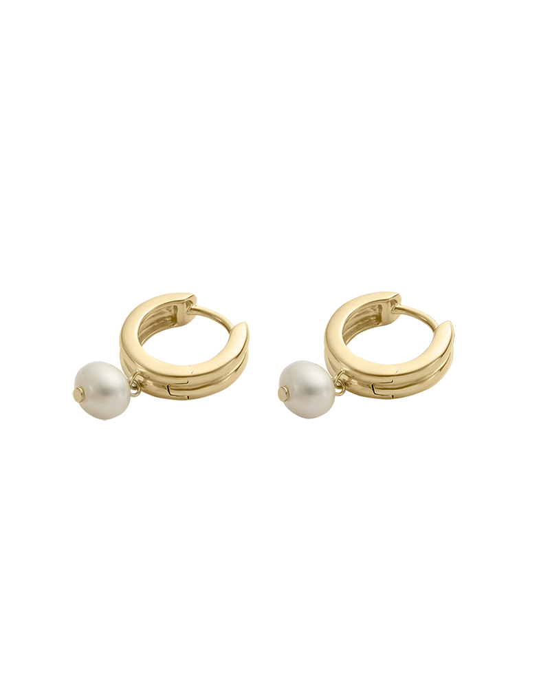 Kirstin Ash Solace Pearl Hoops - Gold | Mocha Australia