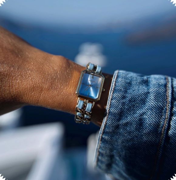 Gregio Vassia Kostara Watch- Light Blue/Gold | Mocha Australia