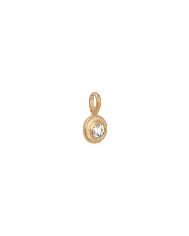 Kirstin Ash 18K Gold Vermeil Birthstone Charm - April (White Topaz) - Gold | Mocha Australia