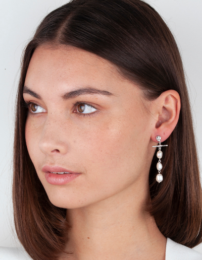 Bianc Pebble Earrings - Silver | Mocha Australia