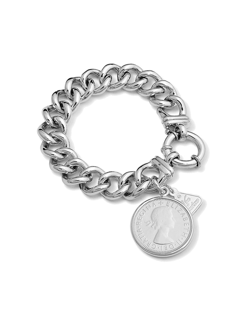 Von Treskow Medium Mama Bracelet w/ Florin Coin - Silver | Mocha Australia