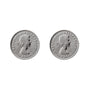 Von Treskow Studs Earrings w/ Threepence - Silver