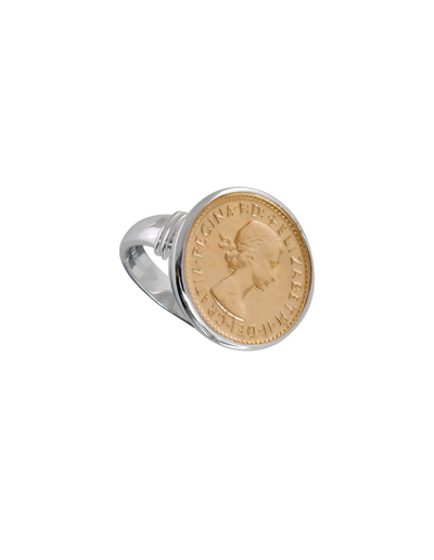 Von Treskow Authentic Sixpence Coin Ring - Gold | Mocha Australia