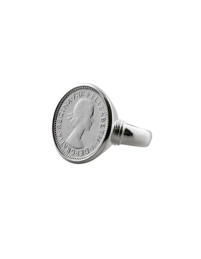 Von Treskow Authentic Sixpence Coin Ring - Silver | Mocha Australia
