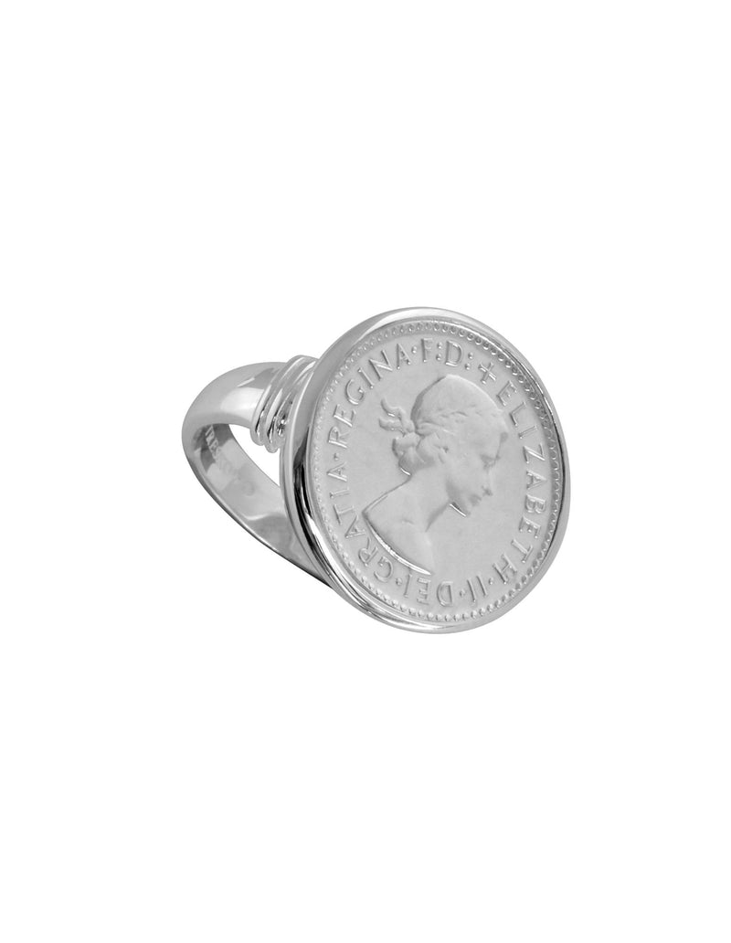 Von Treskow Authentic Sixpence Coin Ring - Silver | Mocha Australia