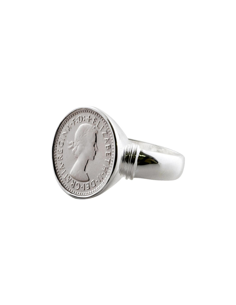 Von Treskow Authentic Threepence Coin Ring - Silver | Mocha Australia