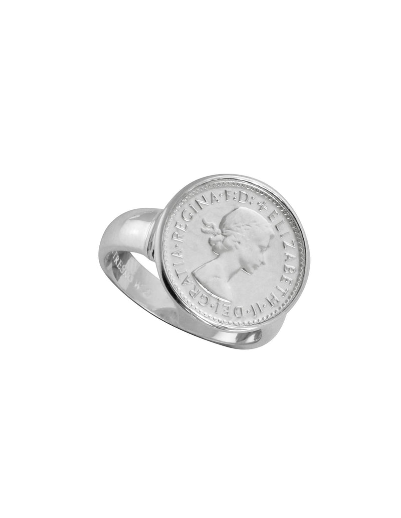 Von Treskow Authentic Threepence Coin Ring - Silver | Mocha Australia